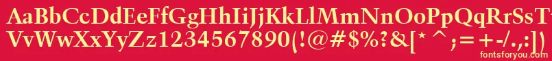 Kuenstler480BoldBt-Schriftart – Gelbe Schriften auf rotem Hintergrund