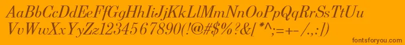 Police BerenisadfproItalic – polices brunes sur fond orange