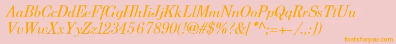 BerenisadfproItalic Font – Orange Fonts on Pink Background