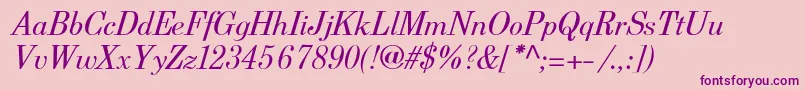 Шрифт BerenisadfproItalic – фиолетовые шрифты на розовом фоне