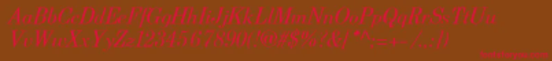 BerenisadfproItalic Font – Red Fonts on Brown Background