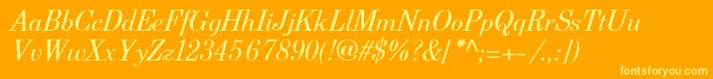 Police BerenisadfproItalic – polices jaunes sur fond orange