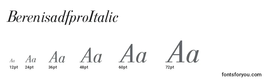 Размеры шрифта BerenisadfproItalic