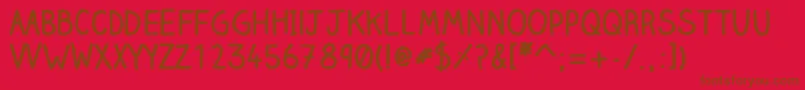 Clairehandbold Font – Brown Fonts on Red Background