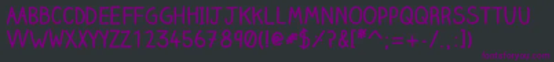 Czcionka Clairehandbold – fioletowe czcionki na czarnym tle