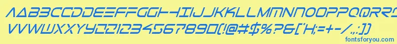 Telemarinescondital1 Font – Blue Fonts on Yellow Background