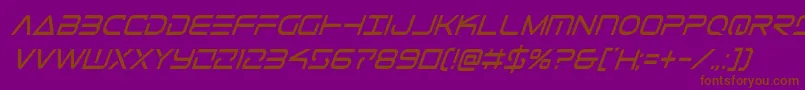 Telemarinescondital1-Schriftart – Braune Schriften auf violettem Hintergrund