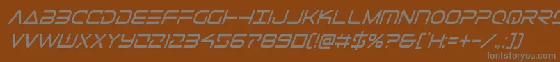 フォントTelemarinescondital1 – 茶色の背景に灰色の文字