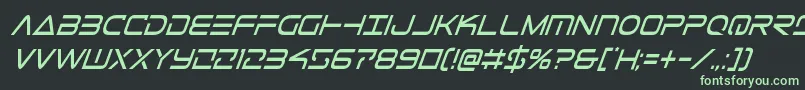 Telemarinescondital1-fontti – vihreät fontit mustalla taustalla