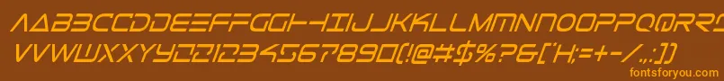 Telemarinescondital1-fontti – oranssit fontit ruskealla taustalla