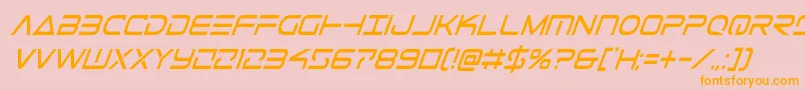 Telemarinescondital1-fontti – oranssit fontit vaaleanpunaisella taustalla