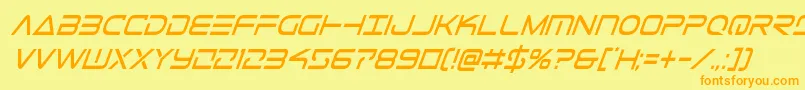 Telemarinescondital1-Schriftart – Orangefarbene Schriften auf gelbem Hintergrund