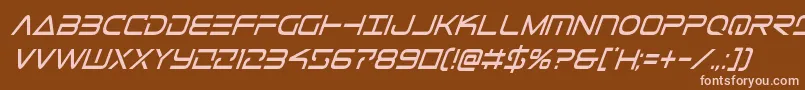 Telemarinescondital1-fontti – vaaleanpunaiset fontit ruskealla taustalla