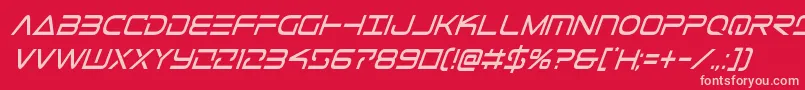 Telemarinescondital1-Schriftart – Rosa Schriften auf rotem Hintergrund