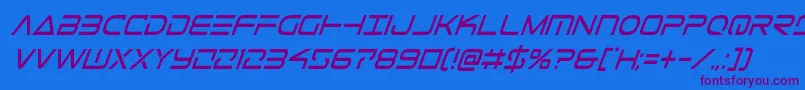 Telemarinescondital1 Font – Purple Fonts on Blue Background