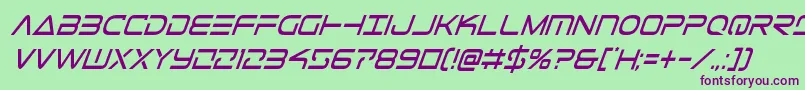 Telemarinescondital1 Font – Purple Fonts on Green Background