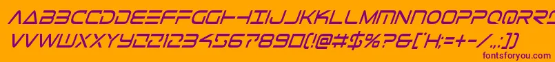 フォントTelemarinescondital1 – オレンジの背景に紫のフォント