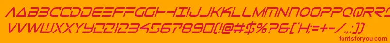 フォントTelemarinescondital1 – オレンジの背景に赤い文字