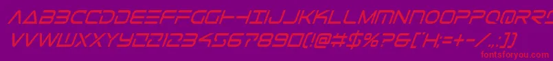 Telemarinescondital1-fontti – punaiset fontit violetilla taustalla