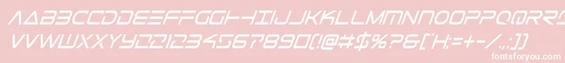 Telemarinescondital1-Schriftart – Weiße Schriften auf rosa Hintergrund