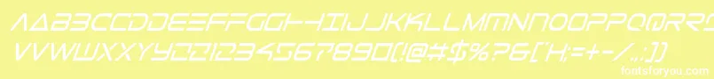 Шрифт Telemarinescondital1 – белые шрифты на жёлтом фоне