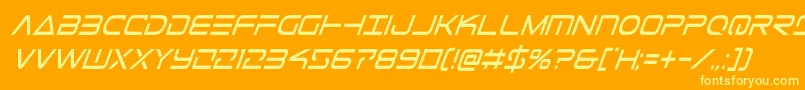 フォントTelemarinescondital1 – オレンジの背景に黄色の文字