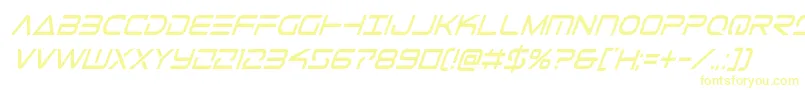 Telemarinescondital1-Schriftart – Gelbe Schriften auf weißem Hintergrund
