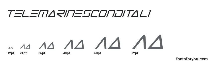 Размеры шрифта Telemarinescondital1