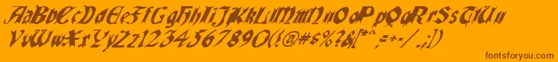 Quaelgothicitalics Font – Brown Fonts on Orange Background