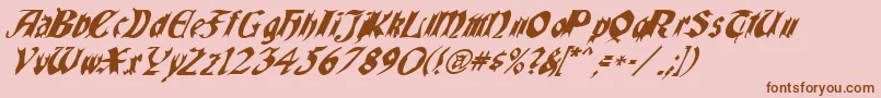 Quaelgothicitalics Font – Brown Fonts on Pink Background