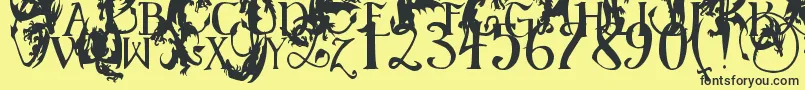 EgDragonCaps Font – Black Fonts on Yellow Background