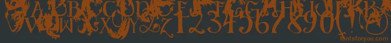 Шрифт EgDragonCaps – коричневые шрифты на чёрном фоне