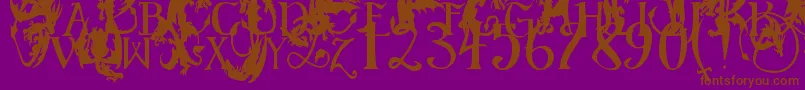 EgDragonCaps Font – Brown Fonts on Purple Background