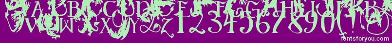 EgDragonCaps Font – Green Fonts on Purple Background