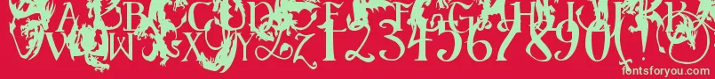 EgDragonCaps Font – Green Fonts on Red Background