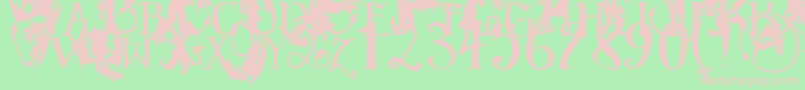 EgDragonCaps Font – Pink Fonts on Green Background