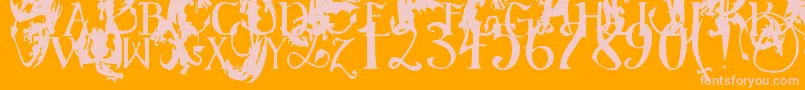 EgDragonCaps Font – Pink Fonts on Orange Background