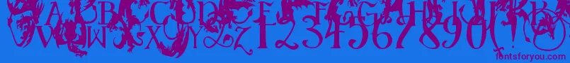 EgDragonCaps Font – Purple Fonts on Blue Background