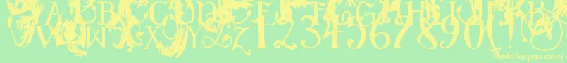 EgDragonCaps Font – Yellow Fonts on Green Background