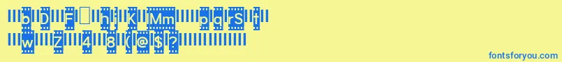 FilmstripDemo Font – Blue Fonts on Yellow Background