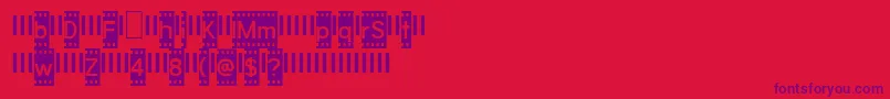 FilmstripDemo Font – Purple Fonts on Red Background