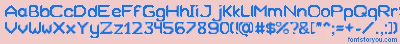 フォントXeliard – ピンクの背景に青い文字