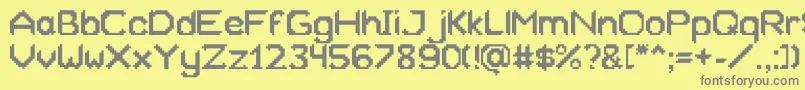 フォントXeliard – 黄色の背景に灰色の文字