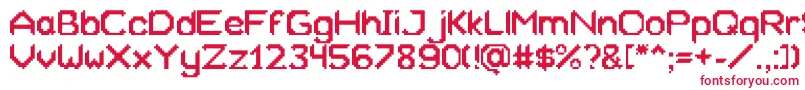 フォントXeliard – 白い背景に赤い文字