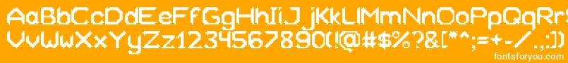 フォントXeliard – オレンジの背景に白い文字