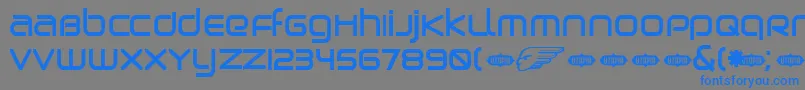 フォントBirdb – 灰色の背景に青い文字