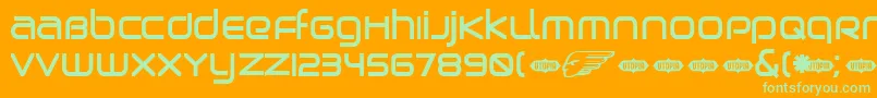 Birdb Font – Green Fonts on Orange Background