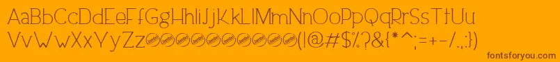 DowntownEleganceRegular-Schriftart – Braune Schriften auf orangefarbenem Hintergrund