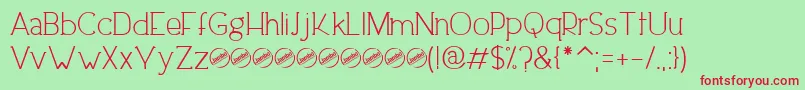 DowntownEleganceRegular Font – Red Fonts on Green Background