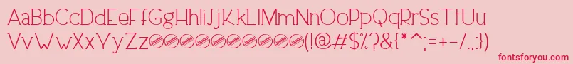 DowntownEleganceRegular Font – Red Fonts on Pink Background